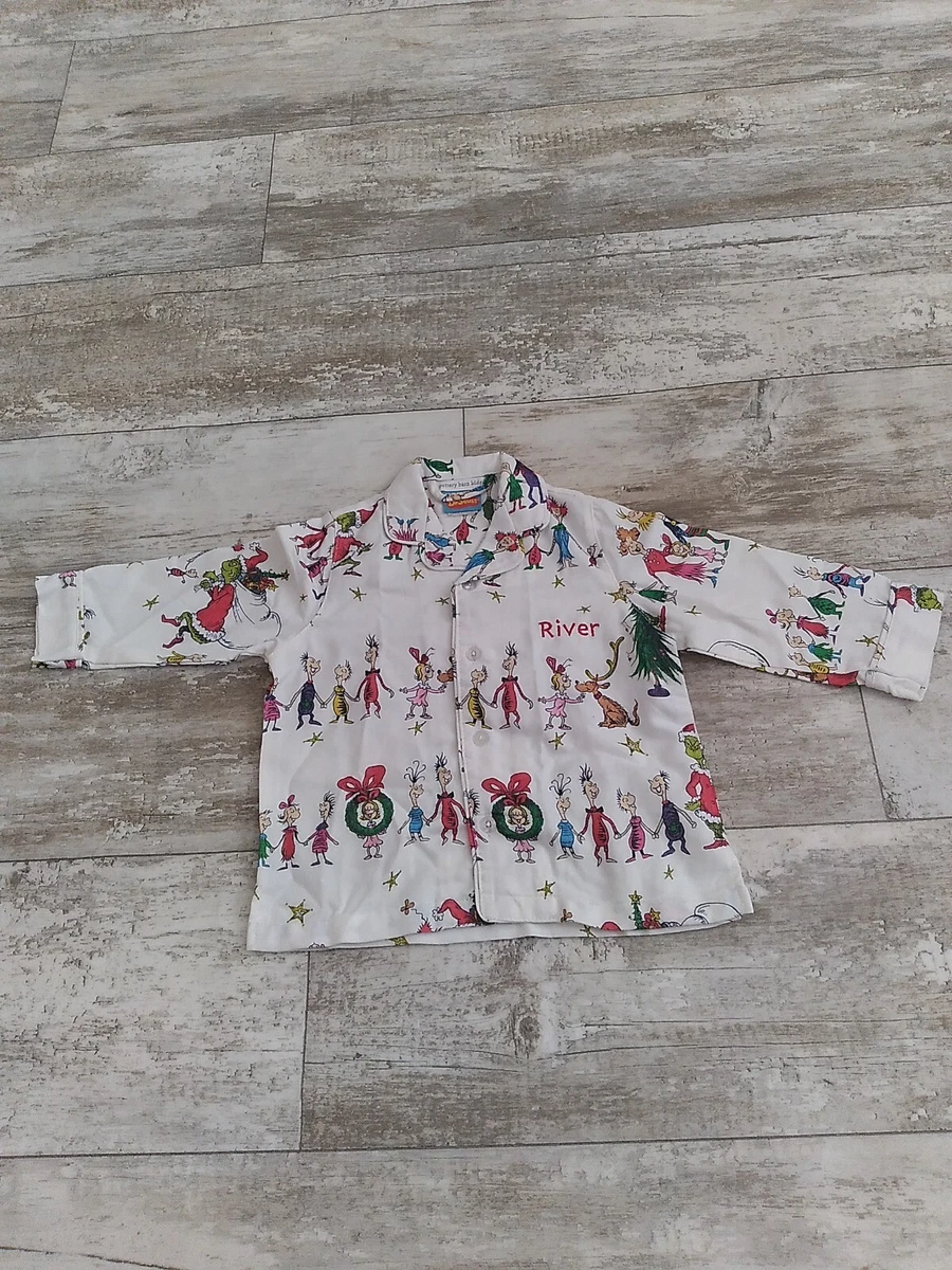 Grinch Pottery Barn Kids Size 2T Pajama Just Shirt RIVER MONOGRAMMED