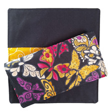 Cotton Fabric Butterflies Checkbook Cover