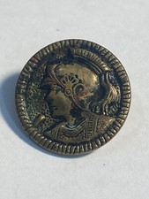 Antique Vintage Rare Brass Roman Soldier stitching Button.