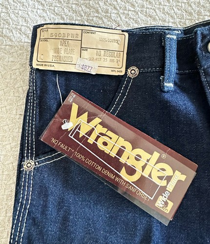 Vtg Wrangler Apex Wide Flare Jeans ~ Unisex Size 10 ~ 24 x 25 ~ Deadstock NWT - Picture 3 of 5