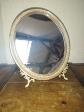 Solid Silver and Mahogany Tabletop Mirror