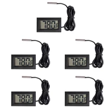 Hiletgo 5Pcs Digital LCD Thermometer Temperature Digital LCD Fridge Thermometer 
