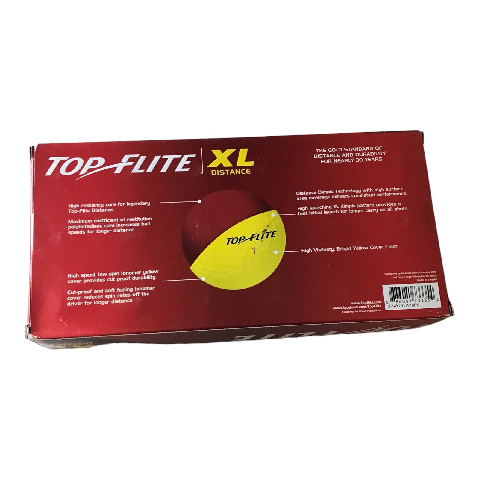 Top Flite XL Distance Golf Balls - 3 packs of 18 Balls (2) yellow (1) white