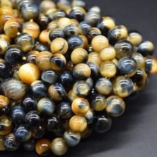 Grade A Fancy Tiger Eye Gemstone Round Beads - 4mm, 6mm 8mm 10mm 12mm