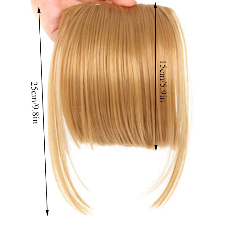 Extension Con Clip Per Capelli Umani Da Donna Frangia Ordinata Frangia ☆ - Immagine 4 di 4