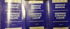 Jeu de 3 vol manuel d'entretien atelier Chrysler Dodge Sebring Stratus Coupé 2002