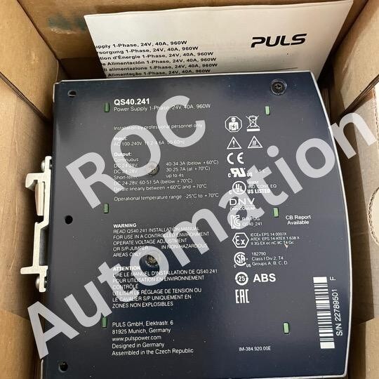 New PULS QS40.241 POWER SUPPLY 40A AC 100240V 24VDC eBay