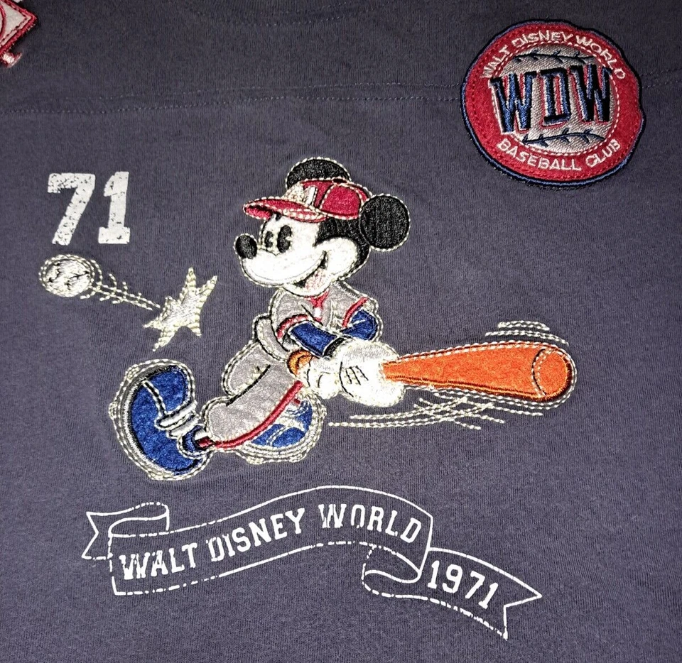 Camiseta/camiseta Walt Disney World 1971 pequeña vintage del club de béisbol Mickey Foto 4 de 4