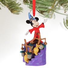NIB Disney Sorcerer Mickey Mouse Light-Up Sketchbook Ornament Fantasia HTF 2016