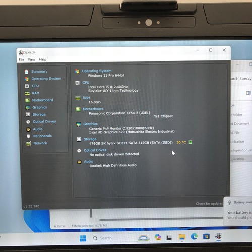 Panasonic CF-54 Mk2 Toughbook Laptop i5 2.4 GHz 16GB RAM 500 GB SSD WIN 11,touch - Picture 9 of 9