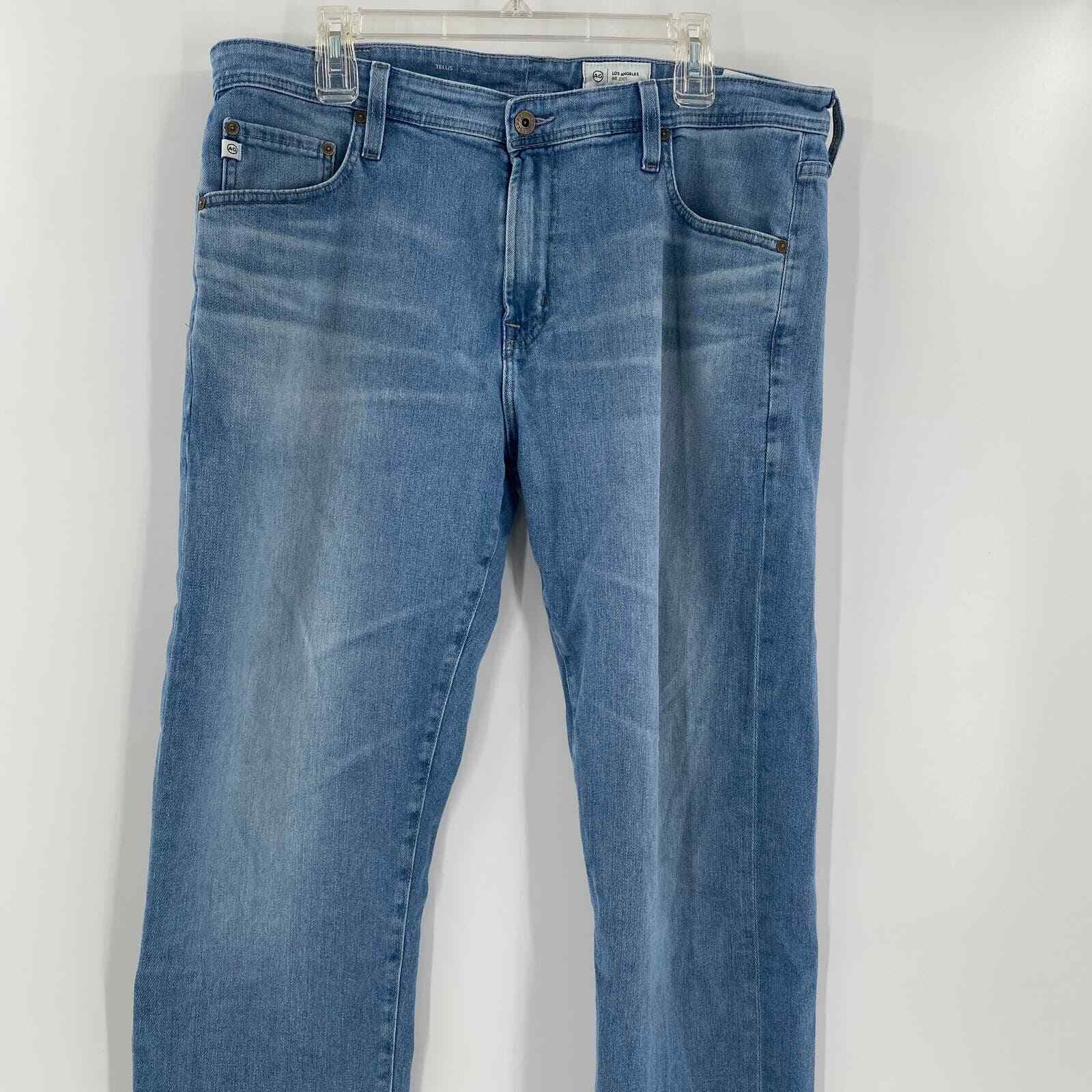AG Adriano Goldschmied 38x26 "Tellis" Modern Slim Light Wash Blue Denim Jeans thumbnail 5