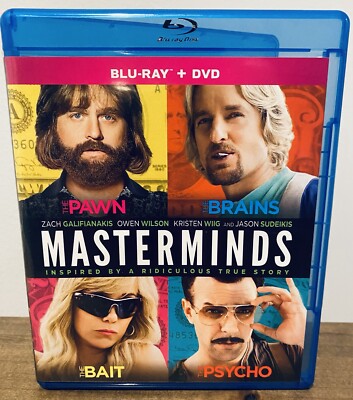 BLU RAY DVD Masterminds Zach Galfianakis Owen Wilson Kristen Wiig Jason Sudeik