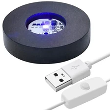 Wooden LED Light Base for Acrylic Resin Crystal Glass Art Lighted Display Stand