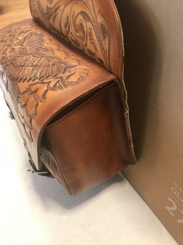 Borsa da sella equino in vera pelle di mucca lavorata western made in Mexico - Foto 4 di 9