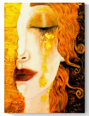 GUSTAV KLIMT CANVAS PICTURE PRINT WALL ART - Freyas Golden Tears - Image 1 of 4