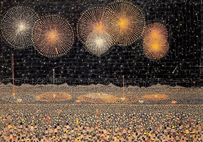 Fireworks in Nagaoka : Kiyoshi Yamashita : 1950 :  Archival Quality Art Print