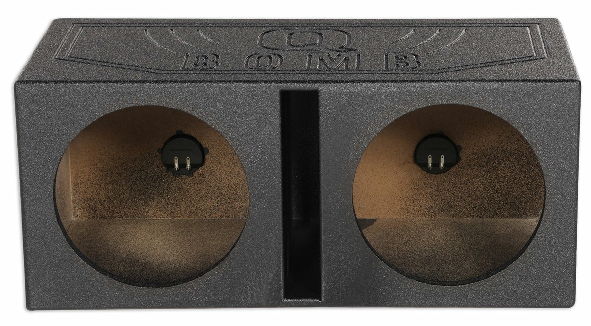 Q Power QBOMB12V Dual 12-Inch Vented Speaker Box with Durable Bed