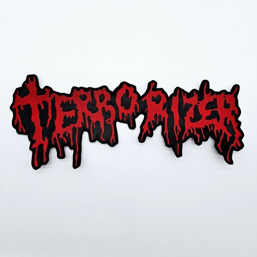 TERRORIZER TOPPA POSTERIORE RICAMATA LOGO SAGOMATO ROSSO