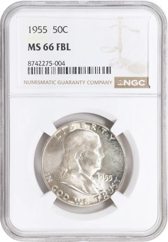 1955 Franklin Half NGC MS66 FBL