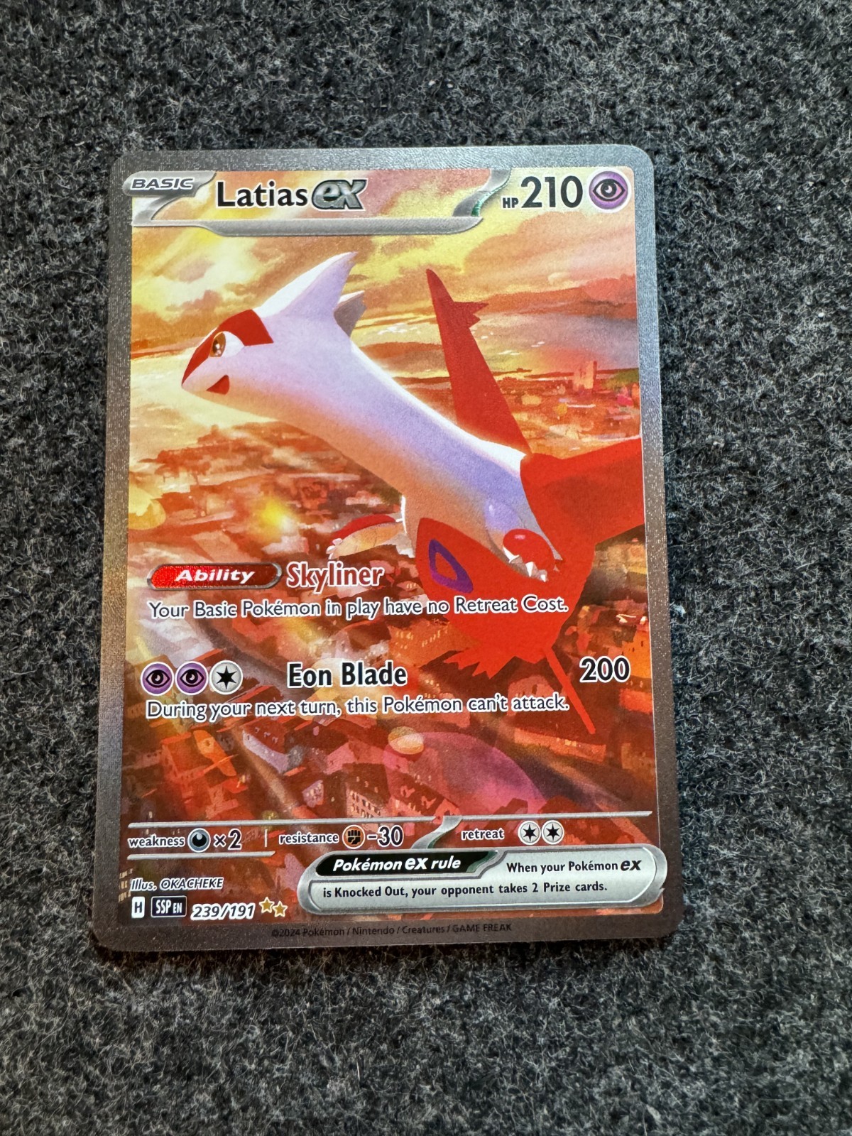 Pokemon TCG Latias EX SIR 239/191- Surging Sparks Latias Card Mint/NM