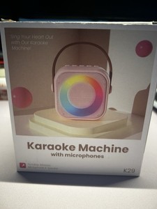 K29 - Karaoke Machine with Microphones - New - Pink