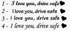 I Love You Drive Safe Mirror Sticker