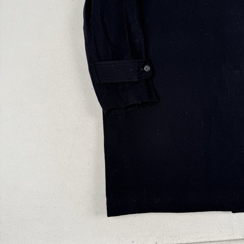 Burberry Car Coat Wool Blend Trench Button Up Mens Navy Nova Check Lining XL 50” - Picture 6 of 13