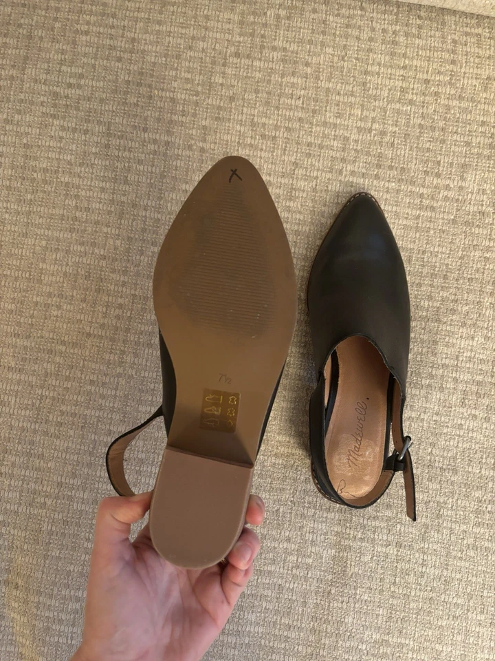 Zapatos de tacón de bota Madewell Jesse para mujer talla 7,5 M de cuero negro Foto 4 de 4