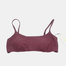 Sanctuary Bandeau Bikini Top size Large, NEW Wine Red Eco Textured CLEARANCE
