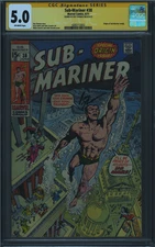 Sub-Mariner #38 CGC 5.0 SS (Marvel Comics June 1971) Signed Roy Thomas