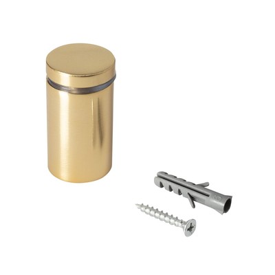 Sign Standoff 1'' Diameter x 1-1/2'' Barrel Length Gold Aluminum Eco Series Easy