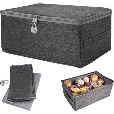 Aufbewahrungsbox abschließbar 30x20x14cm Faltbar mit Zahlenschloss Kleiderspi...