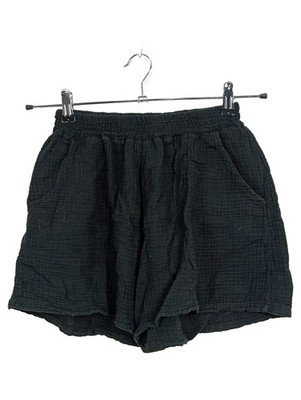 SASSYCLASSY Musselin Shorts Damen Schwarz Baumwolle XS 32