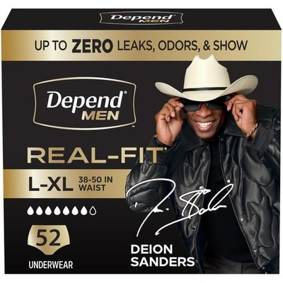 Real Fit Adult Diapers, Incontinence Underwear for Men, Disposable, Maximum A...