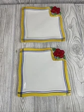 Department 56 Plates Set of 2 “Life Is Just a Bowl of Cherries” 8x8”