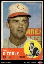 1963 Topps #70 Jim O'Toole Reds 2 - GOOD