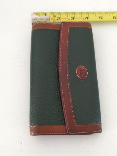 Vtg Dooney Bourke Womens Larg Trifold Flap Long Wallet Distressed Leather M37 - Picture 10 of 10