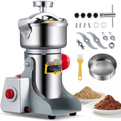 TERUISI Grain Mill Grinder, 800g Electric Grain Mill for Flour, 3000W High-sp...