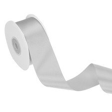 Double Faced Silver Satin Ribbon 1-1/2" x 25 Yards Solid Fabric Ribbon