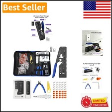 Ultimate RJ45 Crimp Tool Kit with Punch Down Tool and Network Tester  Ergono...