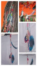 Handmade Boho hair dreadlocks accessory feathers extension braids loc accessorie