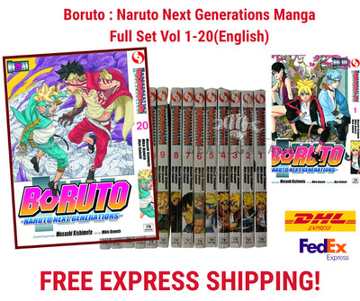 Boruto Next Generations Manga Band 1-20 Englisch komplettes Set KOSTENLOSER D...