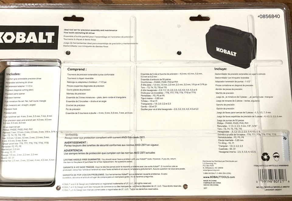 Kobalt 856840 73-Piece Precision Hobby Tool Set DIY Repair Kit New - Image 2 of 2