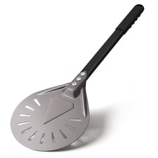 Pizza Turning Peel 7 Inch Round Aluminum Perforated Pizza Peel Turner with Metal