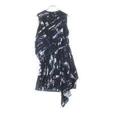 Alexander McQueen Paint Print Sleeveless Dress Black blue 380341 RFF18 Used 6ec2