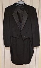 Vintage After Six Miami Vice Black Tailcoat Tuxedo Jacket Size 38XL