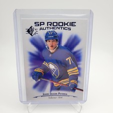 John Jason Peterka #121 SP AUTHENTICS Rookie Card Buffalo Sabres Blue Mint. rookie card picture