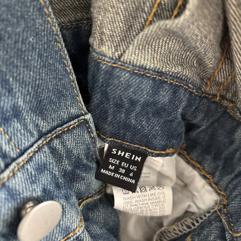 Mono Shein Azul Denim Jean Para Mujer Mono o Jersey Utilitario Sin Mangas M Foto 2 de 4