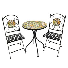 Schönes Mosaik Set Sitzgarnitur Sitzgruppe Gartentisch Stühle Bistrotisch 