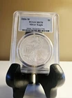 2006 W PCGS MS70 AMERICAN SILVER EAGLE  Old Blue Holder -D25